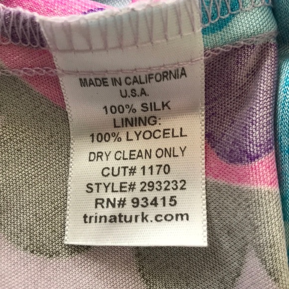 Colorful Trina Turk Silk Sun Dress Size 4 - Picture 6 of 7